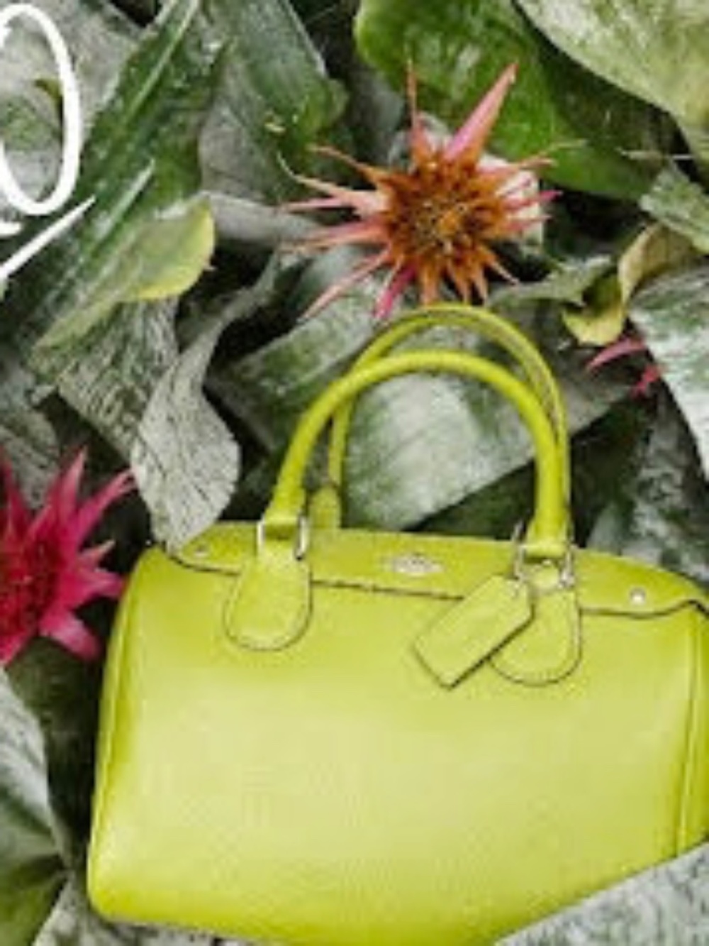 Coach Pebbled Leather Satchel top handle with crossbody strap in Lime Green